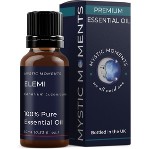 image:imageMystic Moments  Elemi Essential Oil 10ml  Pure amp Natural Oil for Diffusers Aromatherapy amp Massage Blends Vegan GMO Free  Canarium luzonicum gives a fresh citrus amp resinous aroma for diffusers oil blends and fragrance formulations034 Fl Oz Pack of 1