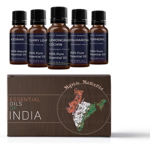 image:imageMystic Moments  Essential Oils of India Gift Starter Pack 5x10ml  Patchouli Sandalwood Ginger Black Pepper amp Jasmine
