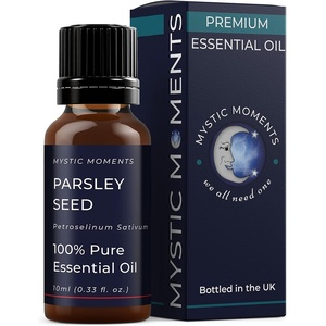 image:imageMystic Moments  Parsley Seed Essential Oil  10ml  Petroselinum sativum gives a fresh herbaceous spicy aroma for diffusers oil blends and fragrance formulations034 Fl Oz Pack of 1