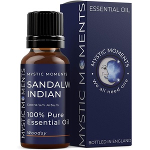 image:imageMystic Moments  Sandalwood Indian Essential Oil  10ml  100 Pure  Santalum album gives a rich woody aroma for diffusers oil blends and fragrance formulations017 Fl Oz Pack of 1
