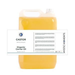 image:imageMystic Moments  Organic Castor Carrier Oil  5 Litres  Cold pressed Ricinus communis oil gives a thick glossy skin and hair feel for massage and cosmetic blends
