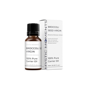 image:imageMystic Moments  Broccoli Seed Virgin Carrier Oil  10ml  Virgin Brassica oleracea italica oil gives a smooth shinefriendly skin and hair feel for massage and cosmetic blends